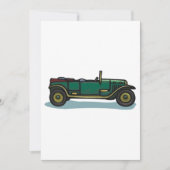 Green Vintage Car Classic Old Timer Automobil Einladung (Vorderseite)