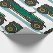 Green Vintage Car Classic Old Timer Automobil Geschenkpapier