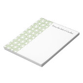 Green Vintage Circle Pattern Personalized Notepad Notizblock (Rotiert)