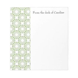 Green Vintage Circle Pattern Personalized Notepad Notizblock