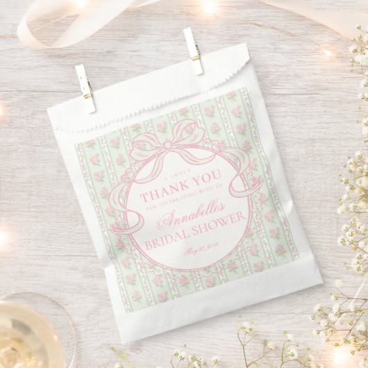 Green Vintage Fancy Floral Bridal Shower Dessert Geschenktütchen (Ausgeschnitten)