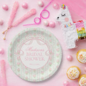 Green Vintage Fancy Floral Bridal Shower Pappteller (Party)