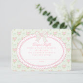 Green Vintage Floral Diaper Raffle Invite Insert (Stehend Vorderseite)