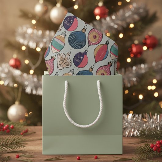 Green Vintage Weihnachtsschmuck Muster Seidenpapier