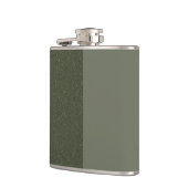 Green Vinyl-Wrapped Flask mit zwei Tonen Moos - Cu Flachmann (Links)