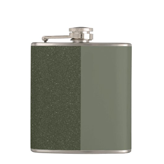 Green Vinyl-Wrapped Flask mit zwei Tonen Moos - Cu Flachmann (Vorderseite)