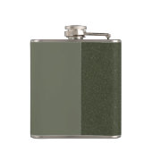 Green Vinyl-Wrapped Flask mit zwei Tonen Moos - Cu Flachmann (Rückseite)