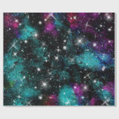 Green Violet Galaxy Star Milky Way Geschenkpapier (Flach)
