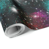 Green Violet Galaxy Star Milky Way Geschenkpapier (Rolleneckpunkt)