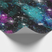 Green Violet Galaxy Star Milky Way Geschenkpapier (Ecke)