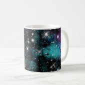 Green Violet Galaxy Star Milky Way Kaffeetasse (VorderseiteRechts)
