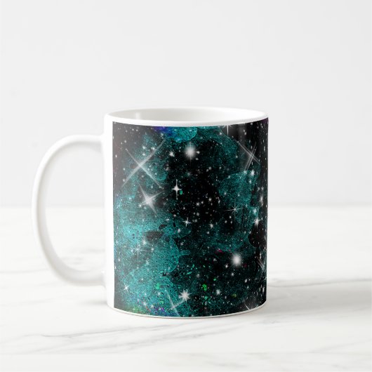 Green Violet Galaxy Star Milky Way Kaffeetasse (Links)