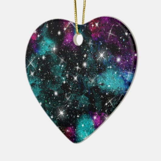 Green Violet Galaxy Star Milky Way Keramik Ornament (Links)