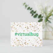 Green Virtual Hug Hashtag Gold Imitate Confetti Postkarte (Stehend Vorderseite)