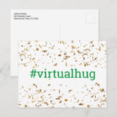 Green Virtual Hug Hashtag Gold Imitate Confetti Postkarte (Vorne/Hinten)