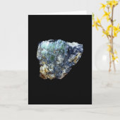 Green Vivianite Crystal Add Text Card Karte (Gelbe Blume)