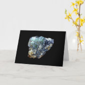 Green Vivianite Crystal Add Text Card Karte (Gelbe Blume)