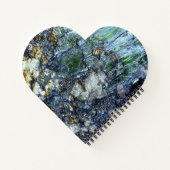 Green Vivianite Crystal Notebook Herz Valentine Notizblock (Rückseite)