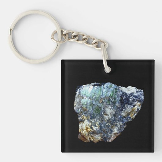 Green Vivianite Crystal Schlüsselanhänger (Vorderseite)