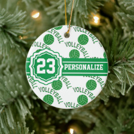 Green Volleyball | DIY Name and number Keramik Ornament