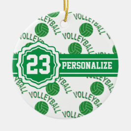 Green Volleyball | DIY Name and number Keramik Ornament