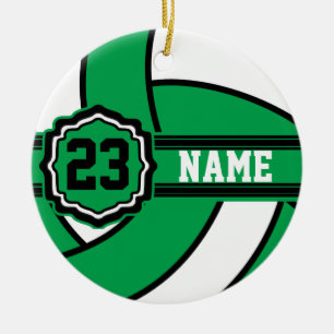 Green Volleyball   DIY Name and number Keramikornament