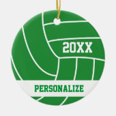 Green Volleyball | DIY Name and Year Keramikornament (Vorne)