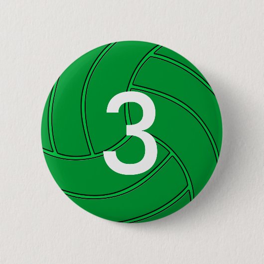 Green Volleyball Jersey Number or Initial Button (Vorderseite)
