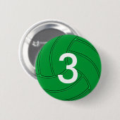 Green Volleyball Jersey Number or Initial Button (Vorne & Hinten)