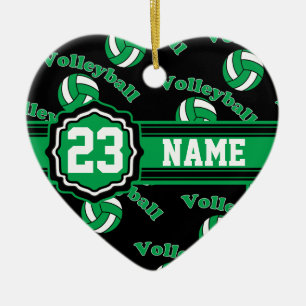 Green Volleyball Keramikornament