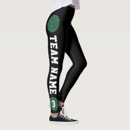 Green Volleyball - Name des Teams und Spielernumme Leggings