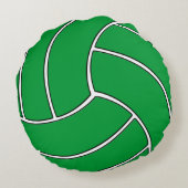 Green Volleyball Team Custom Player Name Sport Rundes Kissen (Rückseite)