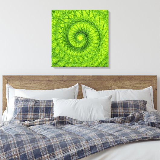 Green Vortex-Leinwand Leinwanddruck (Insitu (Schlafzimmer))