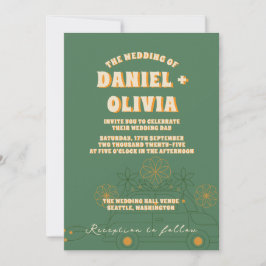 Green Vosvos Minimal Wedding Qr Code in Einladung