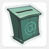 "Green Voting Box" Quadratischer Aufkleber (Vorderseite)