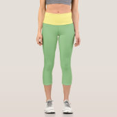 Green w Yellow Fun Combo Capri Leggings (Vorderseite)