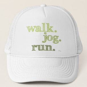 GREEN WALK JOG RUN (Schriftart SCHATTEN) Truckerkappe