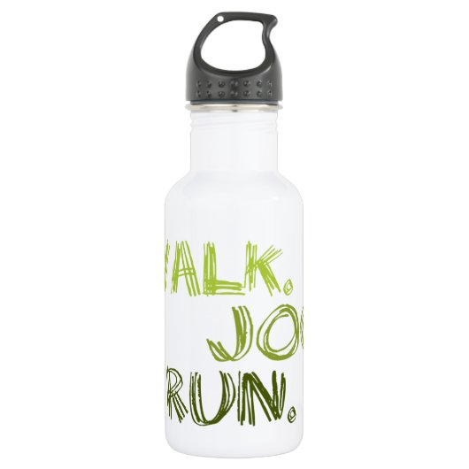 GREEN WALK JOG RUN (Schriftart SCRIBBLE) Edelstahlflasche (Vorderseite)