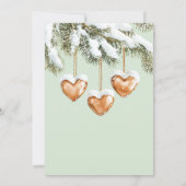 Green Warm Creamy Caramel Hearts Christmas Tree Karte (Rückseite)