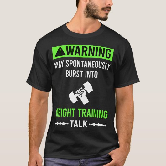 Green Warning Weight Training T-Shirt (Vorderseite)