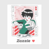 💪 Green Warrior Sticker – Anime-Inspired Ninja Vi (Blatt)