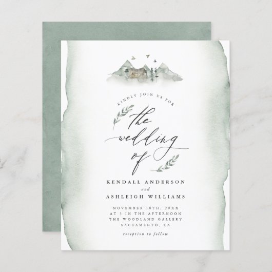 Green Water Blätter & Mountain Wedding (Vorne/Hinten)