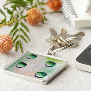 Green water drops art schlüsselanhänger