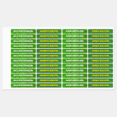 Green Water proof eisen on name etiketten für Klei (Blatt)