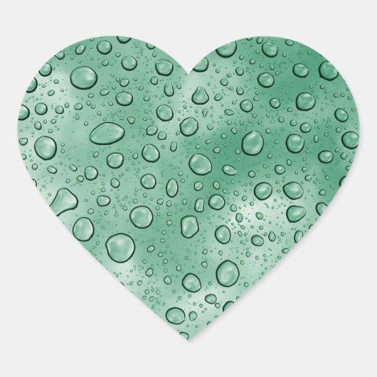 Green Water Tropfen Fun Heart Aufkleber (Vorderseite)