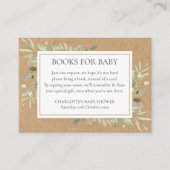 Green Watercolor Book Request Baby Shower Begleitkarte (Vorderseite)