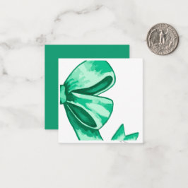 Green Watercolor Bow Enclosure Card Mitteilungskarte