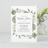 Green Watercolor Calla Lily Sommer Paare Dusche Einladung (Stehend Vorderseite)