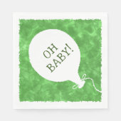 Green Watercolor Custom Text Baby Dusche Oh Baby Serviette (Vorderseite)