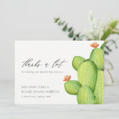 GREEN WATERCOLOR DESERT CACTUS BLUME DANKE (Stehend Vorderseite)